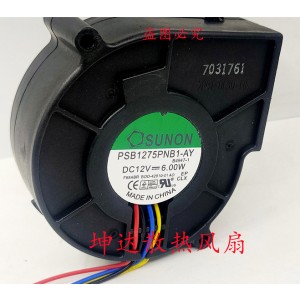 SUNON PSB1275PNB1-AY 12V 6.00W 4wires Cooling Fan 