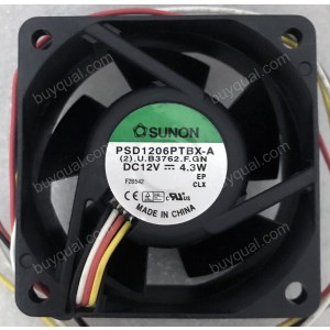 SUNON PSD1206PTBX-A 12V 4.3W 4wires cooling fan