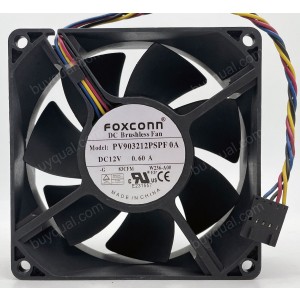 FOXCONN PV903212PSPF 0A 0B 12V 0.60A 4wires Cooling Fan