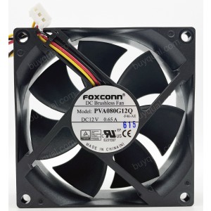 FOXCONN PVA080G12Q 12V 0.65A 3wires 4wires Cooling Fan