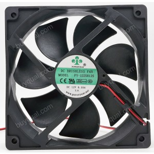 POWERYEAR PY-1225H12S 12V 0.35A 2wires Cooling Fan 