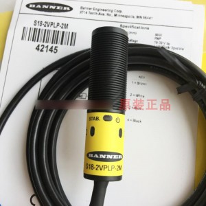 BANNER S18-2VPLP-2M Photoelectric Switch Sensor