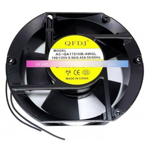 QFDJ QA1751HB-AWGL 100/125V 0.50/0.45A 2wires Cooling Fan
