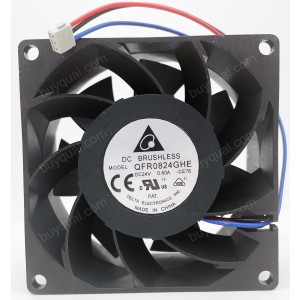 DELTA QFR0824GHE QFR0824GHE-CE76 24V 0.60A Cooling Fan 