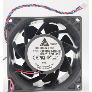 Delta QFR0924GHE 24V 0.75A 3wires Cooling Fan