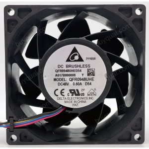 DELTA QFR0948UHE 48V 0.60A 4wires Cooling Fan - Original New
