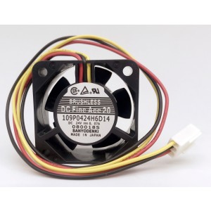 Sanyo 109P0424H6D14 A90L-0001-0385#A 24V 0.07A 3wires Cooling Fan