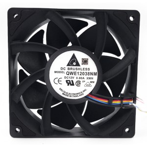 DELTA QWE12038NM 12V 0.8A 4wires Cooling Fan 