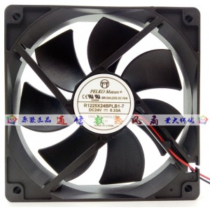 PELKO Motors R1225X24BPLB1-7 24V 0.33A 2wires Cooling Fan