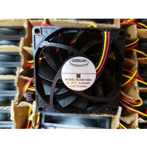 EVERFLOW R1248015DH 24V 0.32A 3wires Cooling Fan