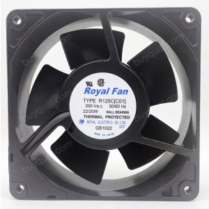 ROYAL FAN TYPE R125C R125C[C01] 200V 22/20W 2wires cooling Fan
