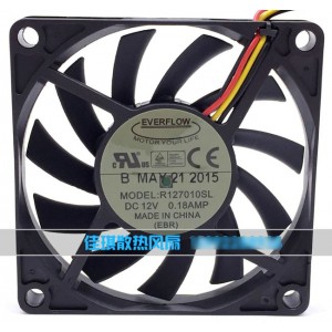 EVERFLOW R127010SL 12V 0.18A 3wires Cooling Fan