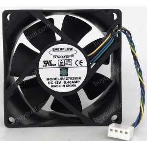 EVERFLOW R127025BU 12V 0.40A 4wires cooling fan