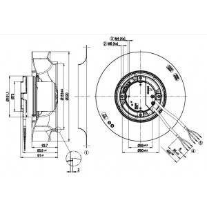 Ebmpapst R3G220-RD53-03 M3G055-CF 230V 1.4A 168W 7wires Cooling Fan 