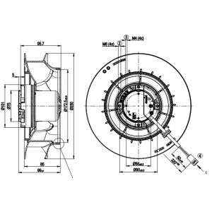 Ebmpapst R3G250-RE09-07 R3G250-RE09-12 M3G055-DF 200/240V 1.4A 170W Cooling Fan