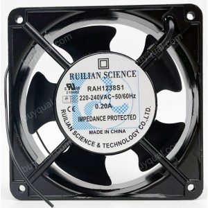 XINRUILIAN RAH1238S1 220/240V 0.20A 2wires Cooling Fan