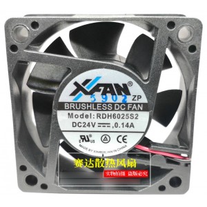 XFAN RDH6025S2 24V 0.14A 2wires Cooling Fan