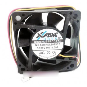 XFAN RDL6025B2 24V 0.09A 3wires Cooling Fan