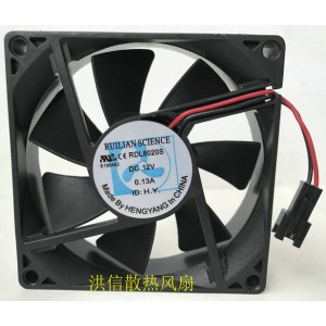 XFANS RDL8020S 12V 0.13A 2wires Cooling Fan 