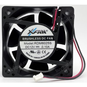 RUILIAN RDM6025S 12V 0.10A 2wires cooling fan