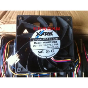 RUILIAN RGM1238B1 12V 2.00A 4wires cooling fan - New