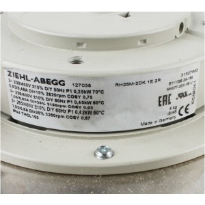 ZIEHL-ABEGG RH25M-2DK.1E.2R 230/400V 0.83/0.48A 0.25kW Cooling Fan 