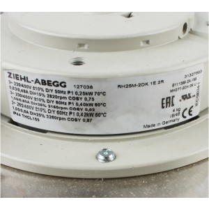 ZIEHL-ABEGG RH25M-2DK.1E.2R 230/400V 0.83/0.48A 0.25kW Cooling Fan - New