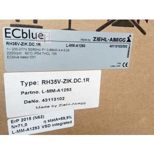 ZIEHL-ABEGG RH35V-ZIK.DC.1R 200-277V 4.4-3.2A 0.86KW Cooling Fan 