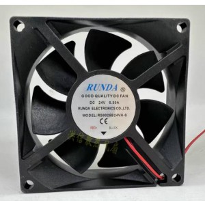 RUNDA RS8025B24VH-S 24V 0.30A 2wires Cooling Fan 