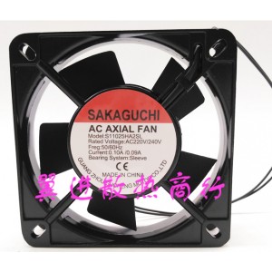 SAKAGUCHI S11025HA2SL 220/240V 0.10/0.09A 2wires Cooling Fan 