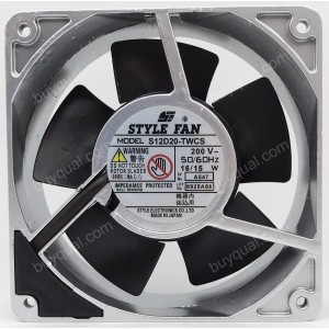 STYLE FAN S12D20-TWCS 200V 16/15W Cooling Fan 