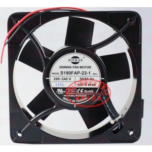 SINWAN S180FAP-22-1 200/240V 60/70W 2wires cooling fan