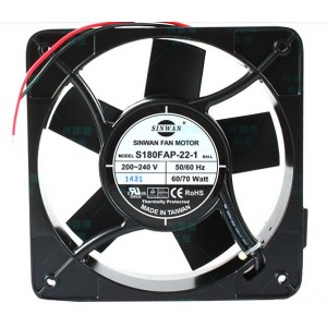 SINWAN S180FAP-22-1WB 200-240V 60/70W 2wires Cooling Fan