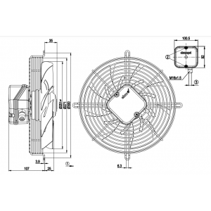 Ebmpapst S2E250-AM06-14 M2E068-CF 230V 0.51/0.66A 115/150W 6wires Cooling Fan - Original New
