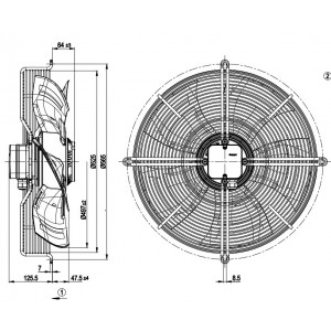 Ebmpapst S4D500-AJ01-24/F01 400V 0.66-1.45A 390-850W Cooling Fan