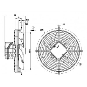 Ebmpapst S4E250-AH02-06 M4E068-BF 230V 0.19/0.2A 42/45W Cooling Fan 