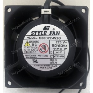 STYLE S80D22-W2G 220V 11/10W fan