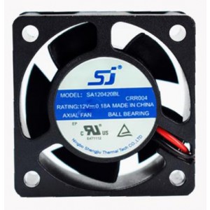 SJ SA120420BL 12V 0.18A 2wires Cooling Fan 
