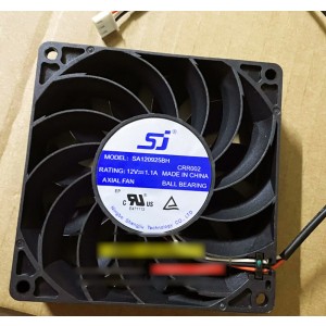 SJ SA120925BH 12V 1.1A 3wires Cooling Fan 