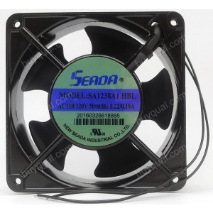 SEADA SA1238A1 HBL HBT SA1238A1HBL SA1238A1HBT  110/120V 0.22A/0.19A 2wires Cooling Fan 