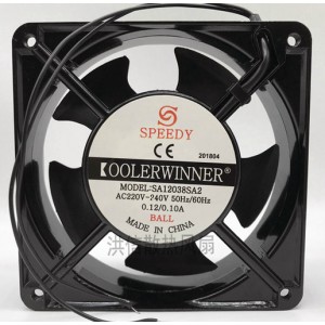 SPEEDY SA1238SA2 220-240V 0.12/0.11A 2wires Cooling Fan 