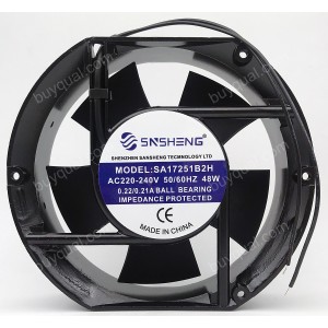 SNSHENG SA17251B2H 220/240V 0.22/0.21A 2wires Cooling Fan 