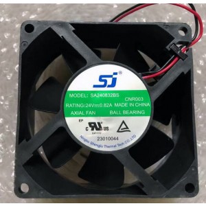SJ SA240832BS 24V 0.82A 2wires Cooling Fan