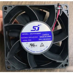 SJ SA240938BM 24V 0.63A 2wires Cooling Fan