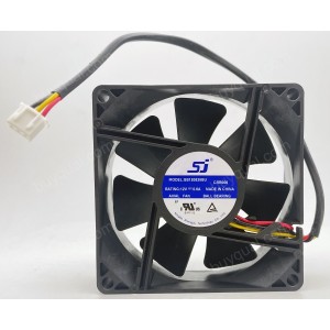 SJ SB120825BU 12V 0.6A 3wires Cooling Fan 