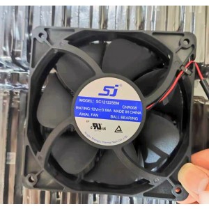 SJ SC121225BM 12V 0.68A 2wires Cooling Fan