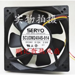 SERVO SCUDM24X4S-914 24V 012A 2.9W 3wires Cooling Fan 