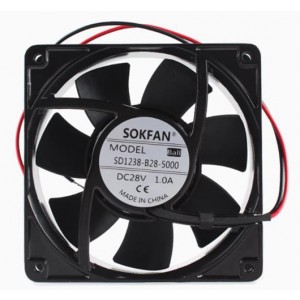 SOKFAN SD1238-B28-5000 28V 1.0A 31.36W 2wires Cooling Fan 