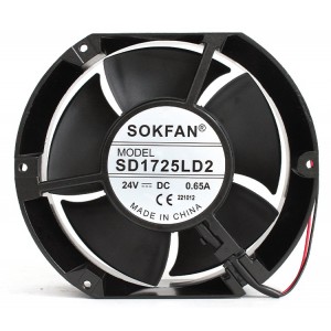 SOKFAN SD1725LD2 24V 0.65A 2wires Cooling Fan
