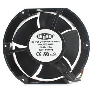 WHEE WSA15051B48H SD1751-B48-6000 48V 2A 4wires Cooling Fan 